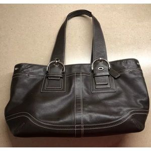 Coach Leather Soho Tote Handbag Brown